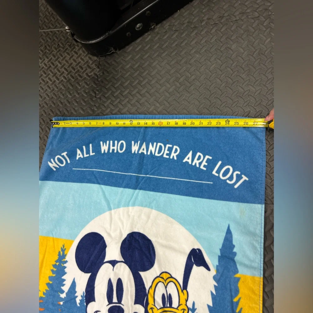 Disney Mickey & Goofy Blue and Yellow Go Explore Beach Towel